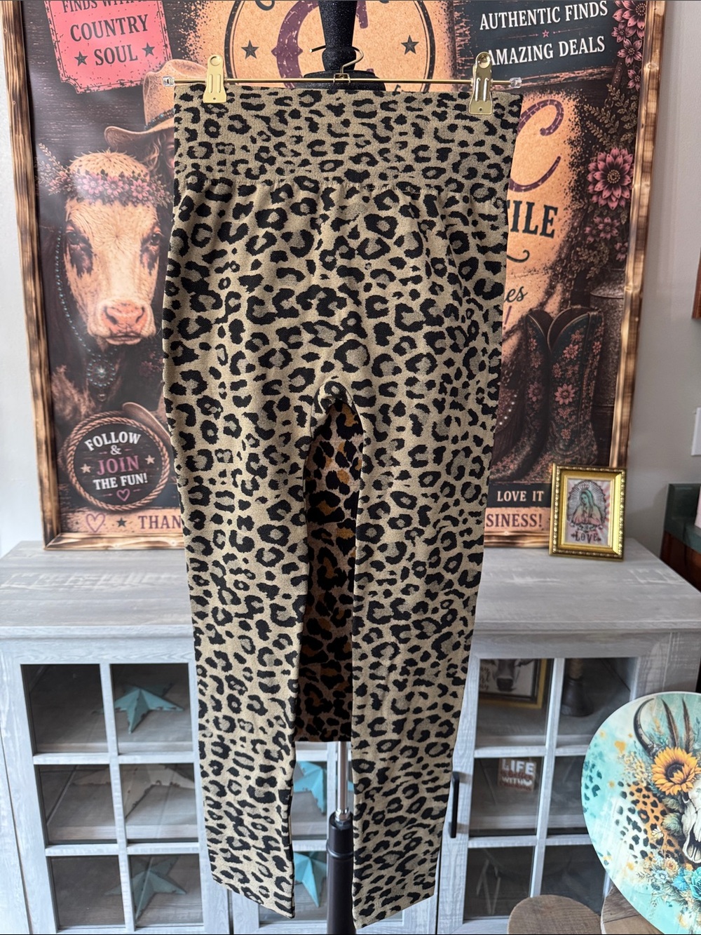 BRITTS KNITS Leopard Leggings - Women's Size L/XL